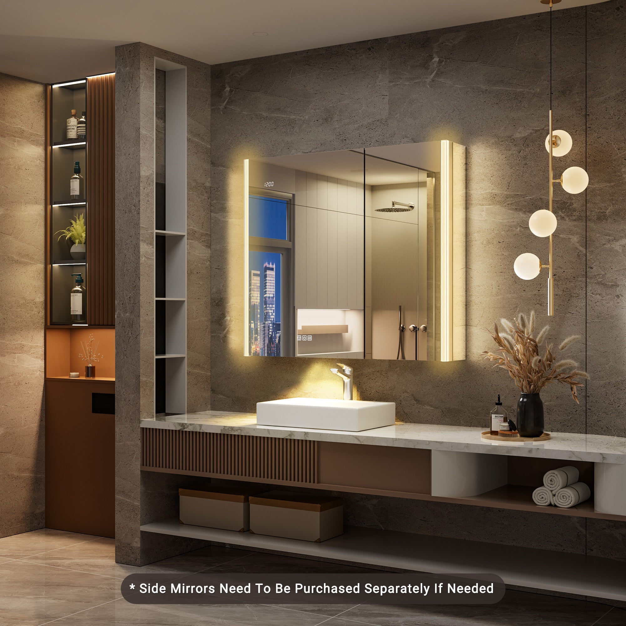 Auralux Pro 36x32'' LED Lighted Medicine Cabinet Mirror