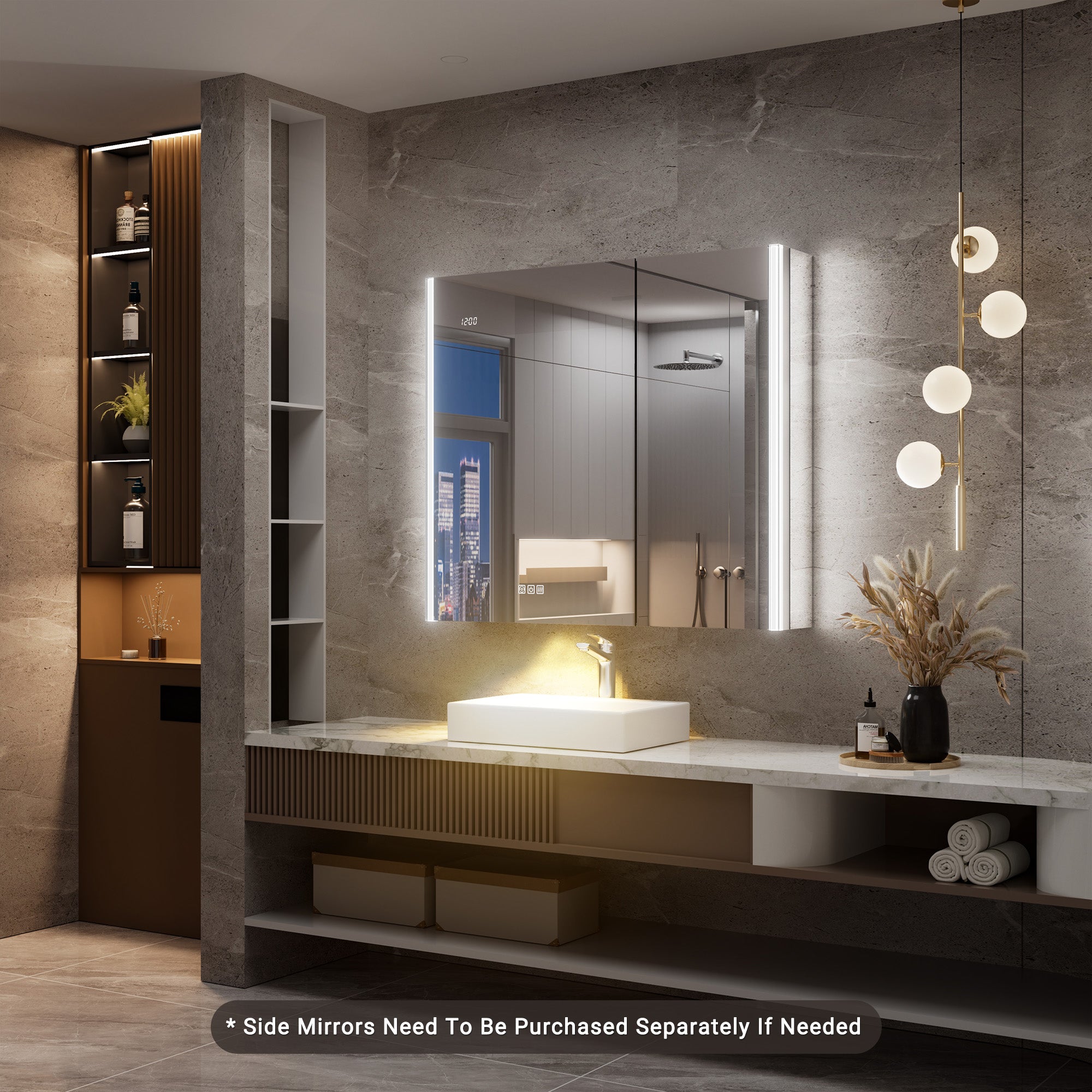 Auralux Pro 36x32'' LED Lighted Medicine Cabinet Mirror