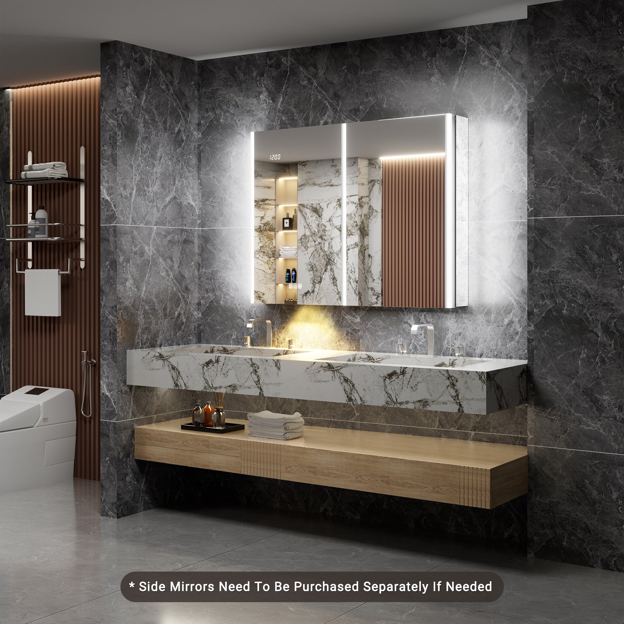 Auralux Pro 42x32'' LED Lighted Medicine Cabinet Mirror