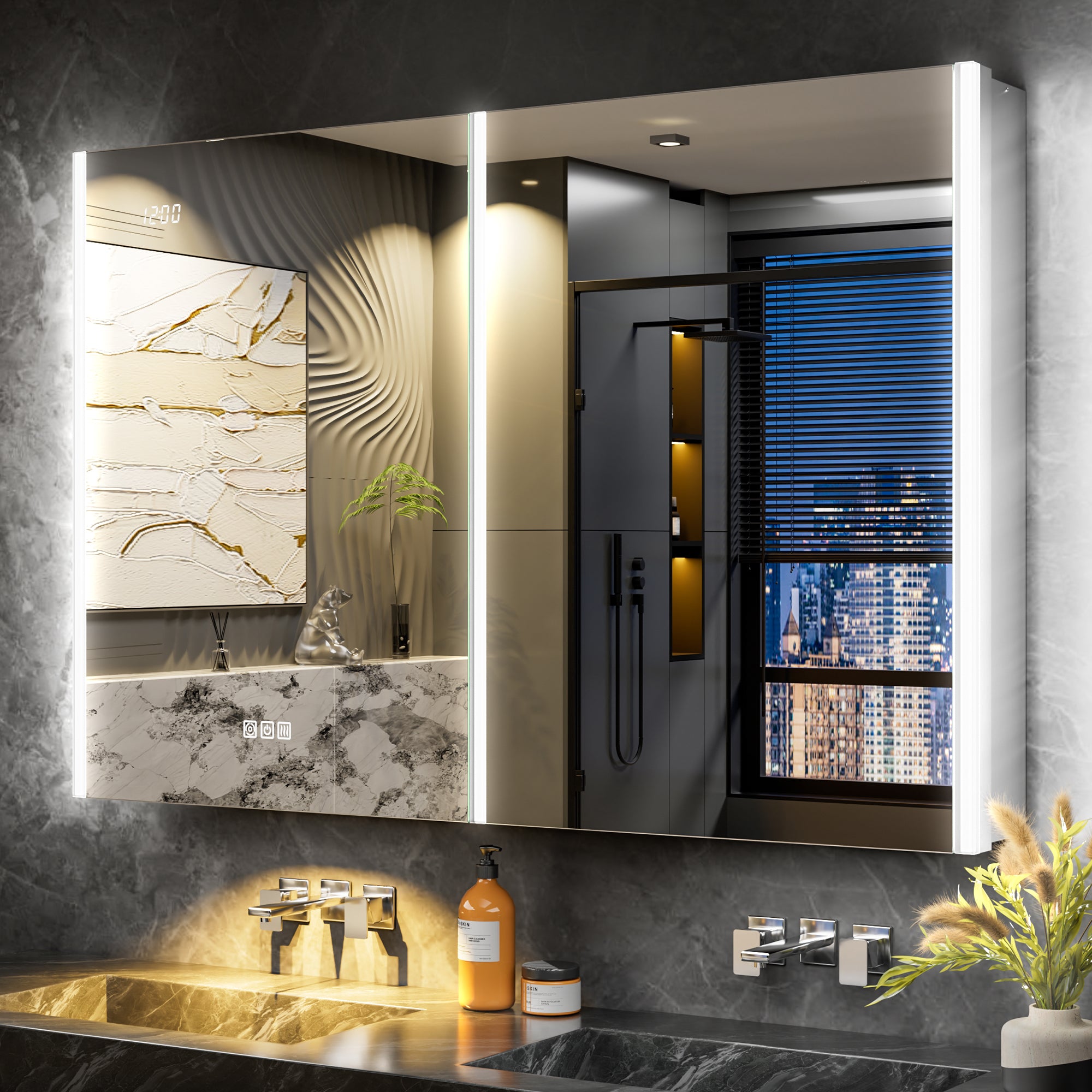 Auralux Pro 48x32'' LED Lighted Medicine Cabinet Mirror