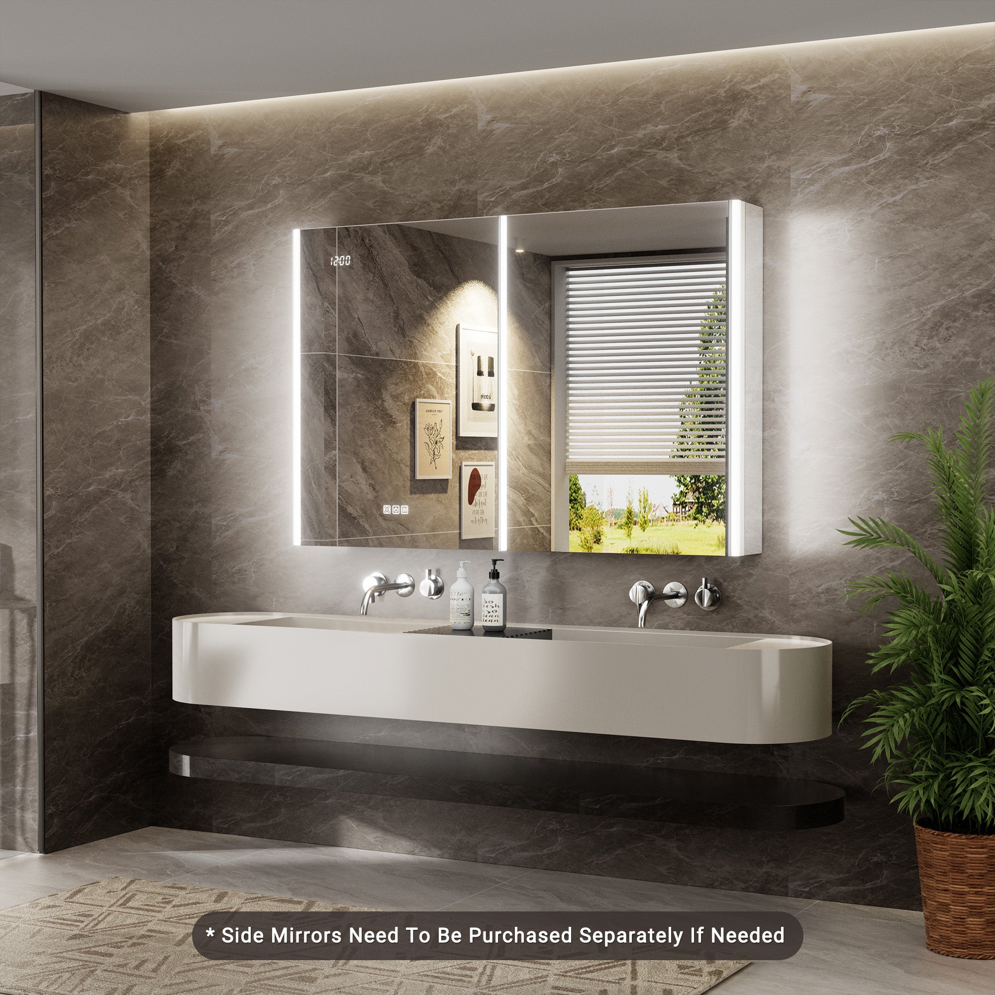 Auralux Pro 48x32'' LED Lighted Medicine Cabinet Mirror