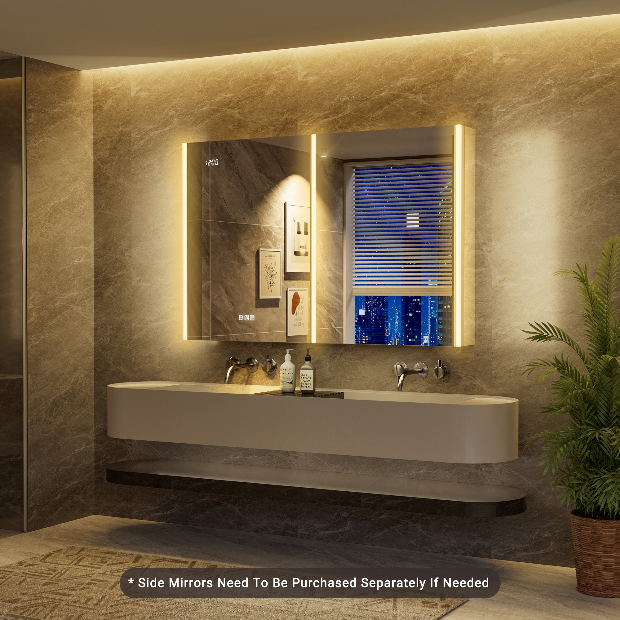 Auralux Pro 48x32'' LED Lighted Medicine Cabinet Mirror