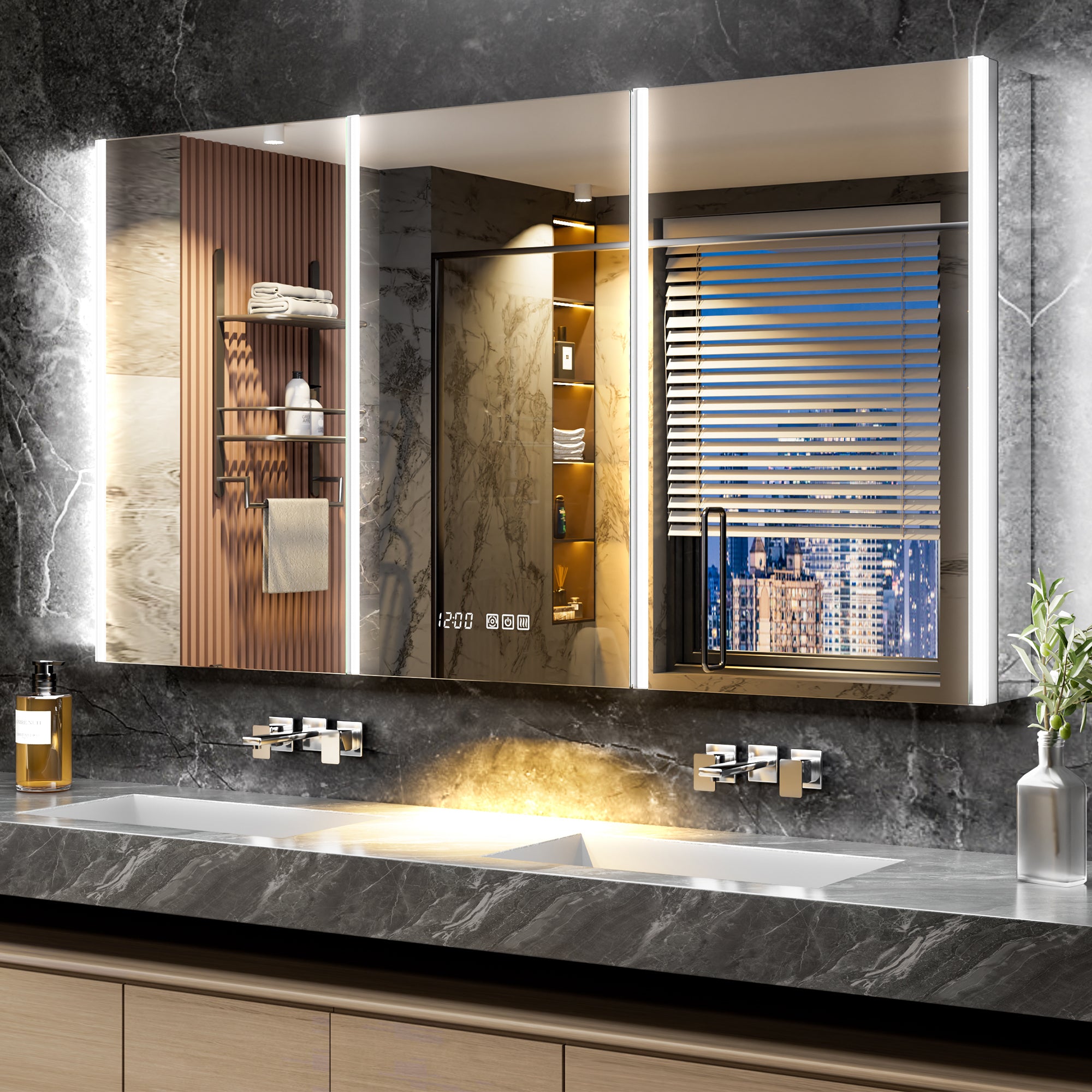 Auralux Pro 54x32'' LED Lighted Medicine Cabinet Mirror