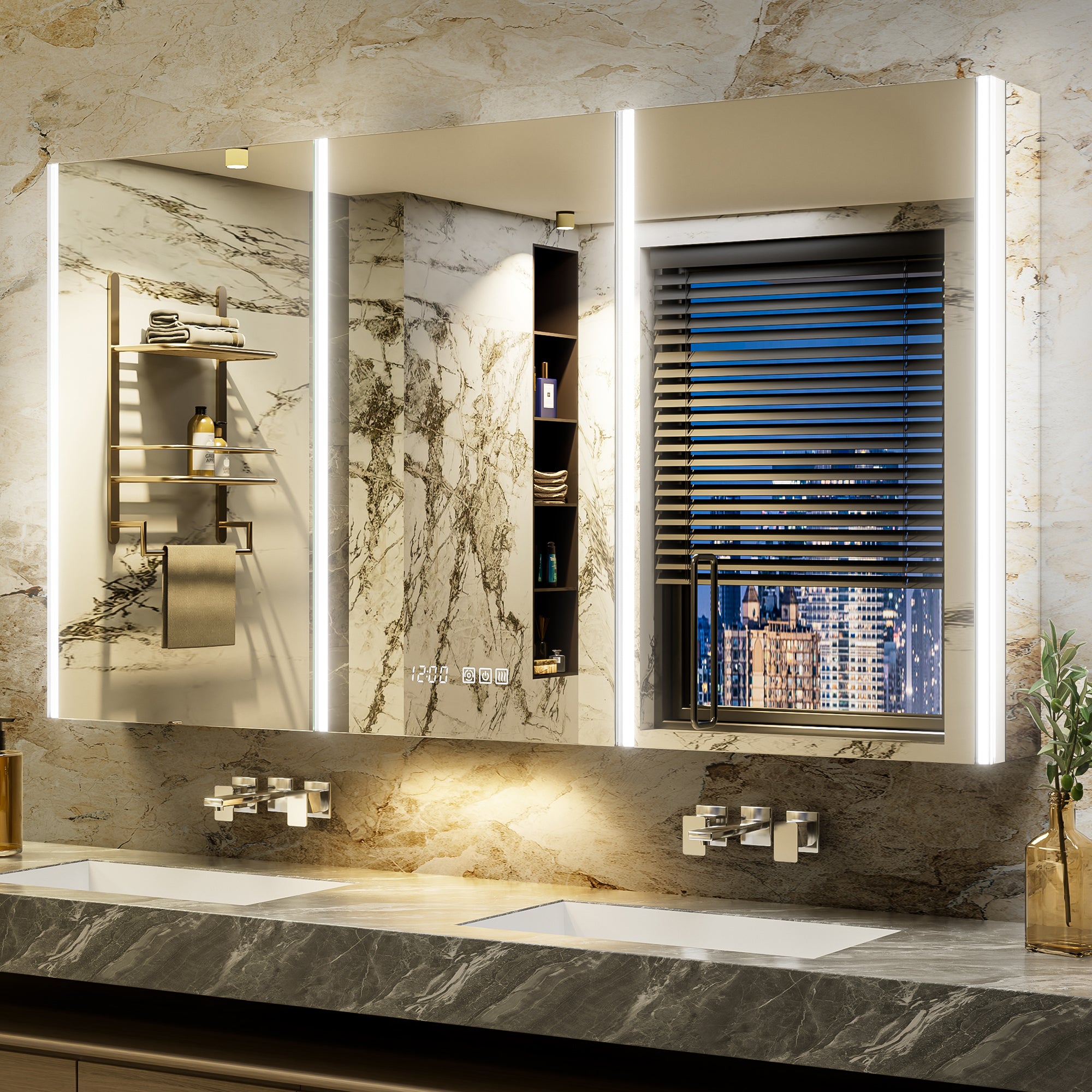 Auralux Pro 54x32'' LED Lighted Medicine Cabinet Mirror