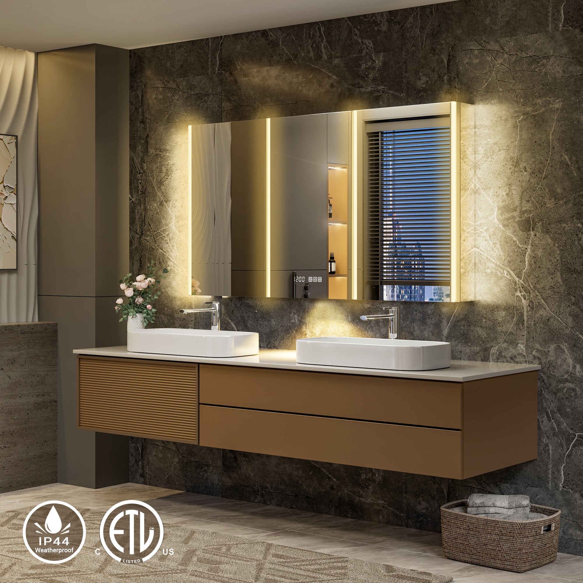 Auralux Pro 54x32'' LED Lighted Medicine Cabinet Mirror