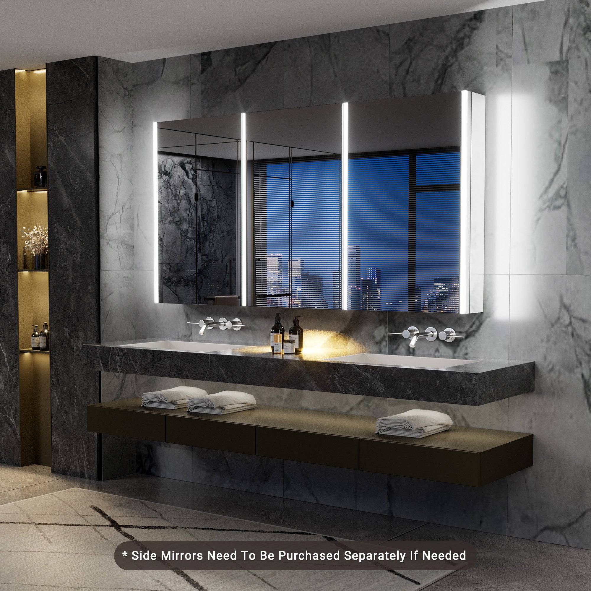 Auralux Pro 60x32'' LED Lighted Medicine Cabinet Mirror