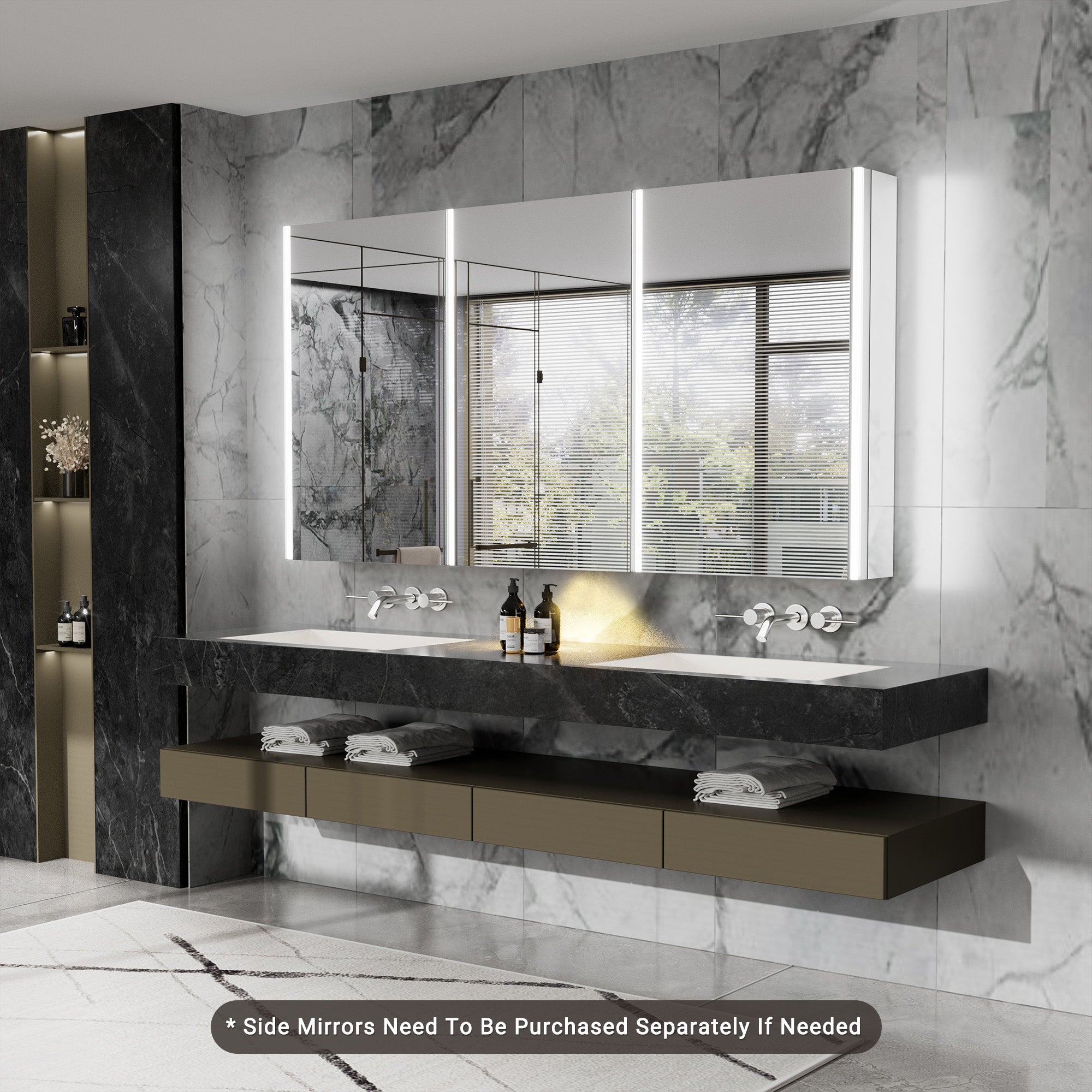 Auralux Pro 60x32'' LED Lighted Medicine Cabinet Mirror