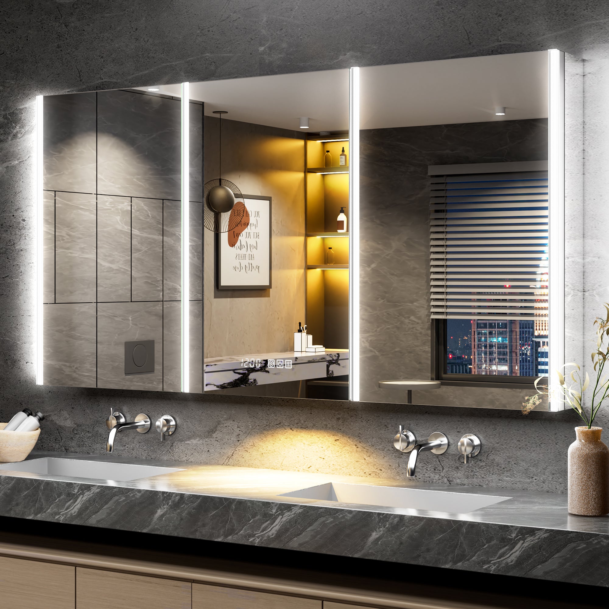 Auralux Pro 60x32'' LED Lighted Medicine Cabinet Mirror