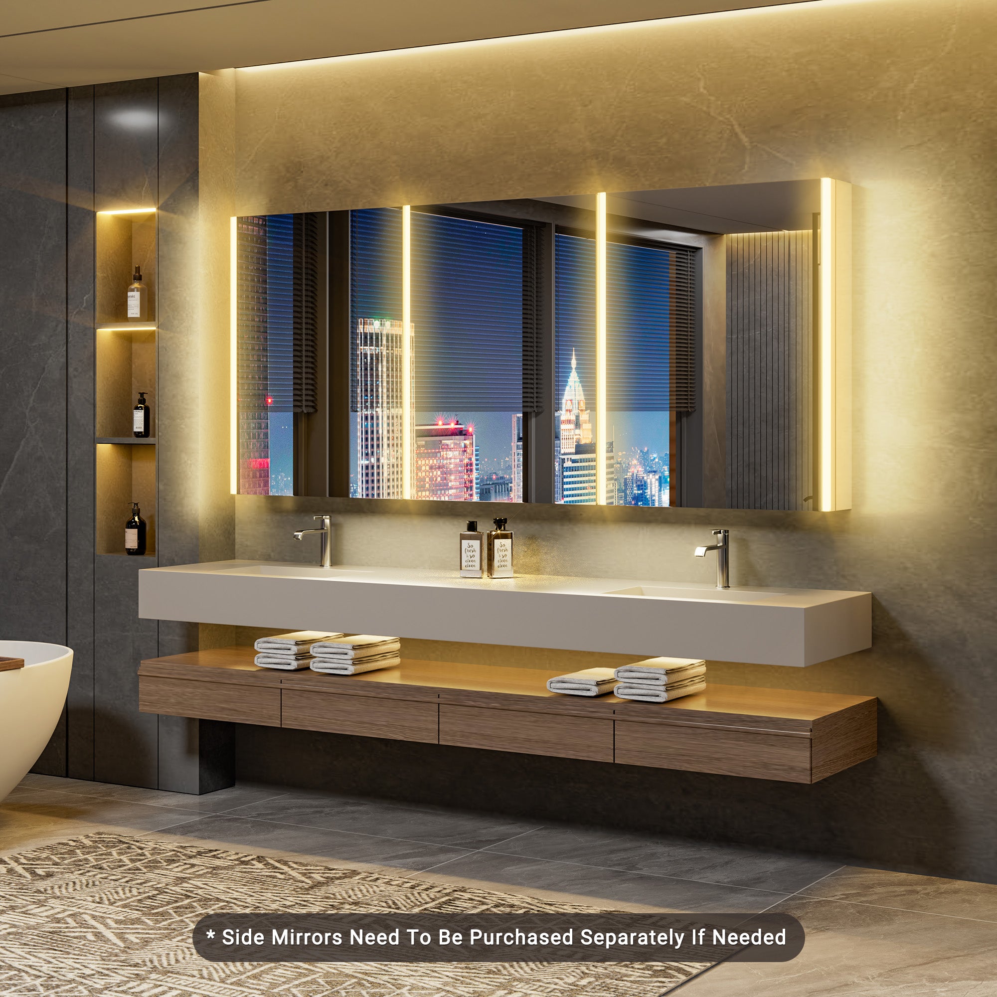 Auralux Pro 72x32'' LED Lighted Medicine Cabinet Mirror