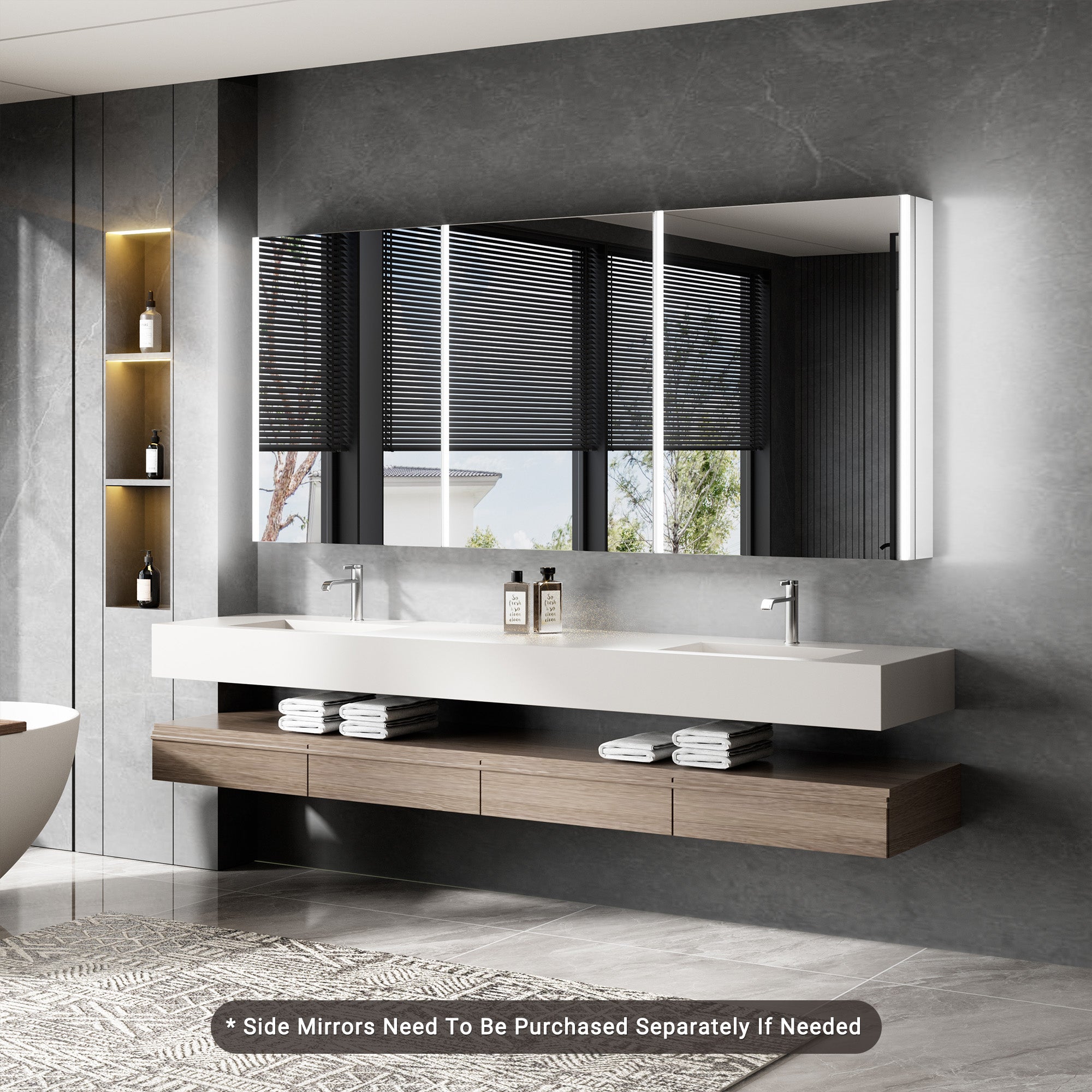 Auralux Pro 72x32'' LED Lighted Medicine Cabinet Mirror