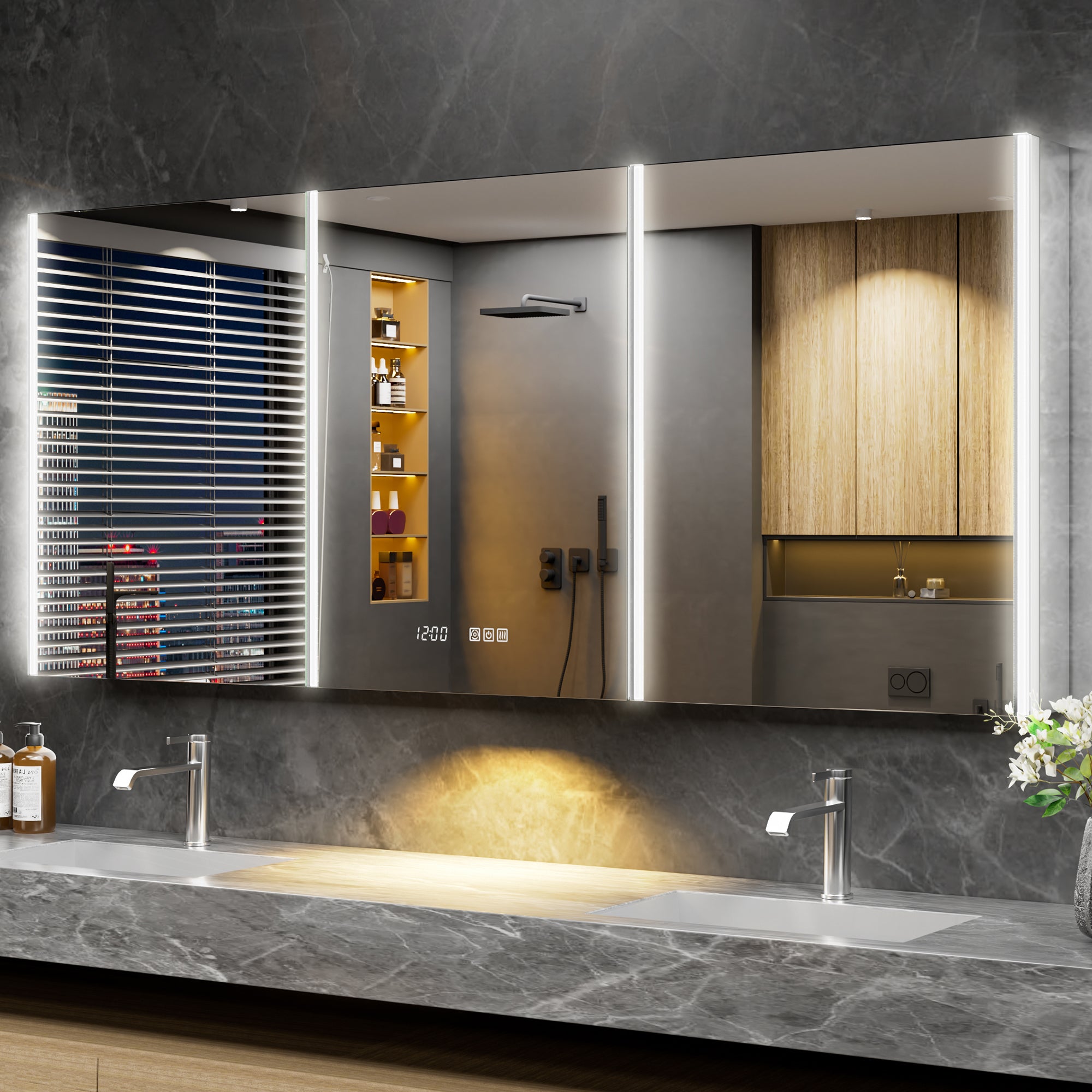 Auralux Pro 72x32'' LED Lighted Medicine Cabinet Mirror