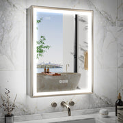 LumiEdge 20x26'' Beveled Nickel-Framed LED Medicine Cabinet – Left Hinge