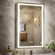 LumiEdge 20x32'' Beveled Nickel-Framed LED Medicine Cabinet – Left Hinge