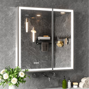 LumiEdge 30x32'' Beveled Nickel-Framed LED Medicine Cabinet