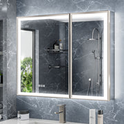 LumiEdge 36x30'' Beveled Nickel-Framed LED Medicine Cabinet