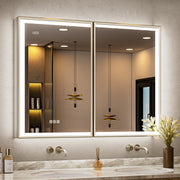 LumiEdge 40x30'' Beveled Nickel-Framed LED Medicine Cabine
