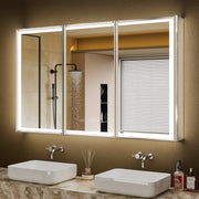 LumiEdge 48x30'' Beveled Nickel-Framed LED Medicine Cabinet