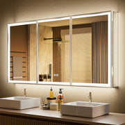 LumiEdge 60x30'' Beveled Nickel-Framed LED Medicine Cabinet