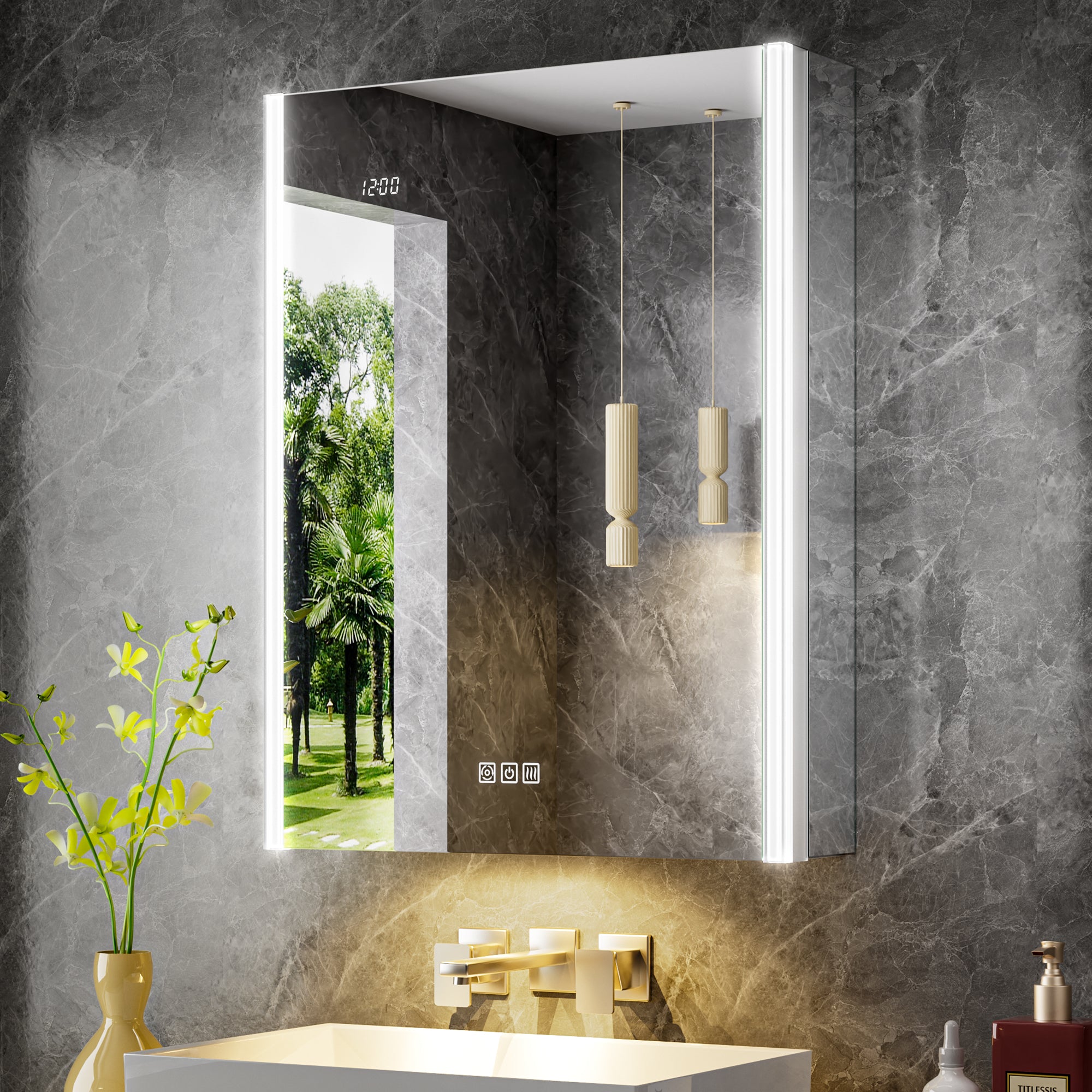 Auralux Core 20x26'' Front-Lit LED Medicine Cabinet Mirror Soft-Close Left Hinge