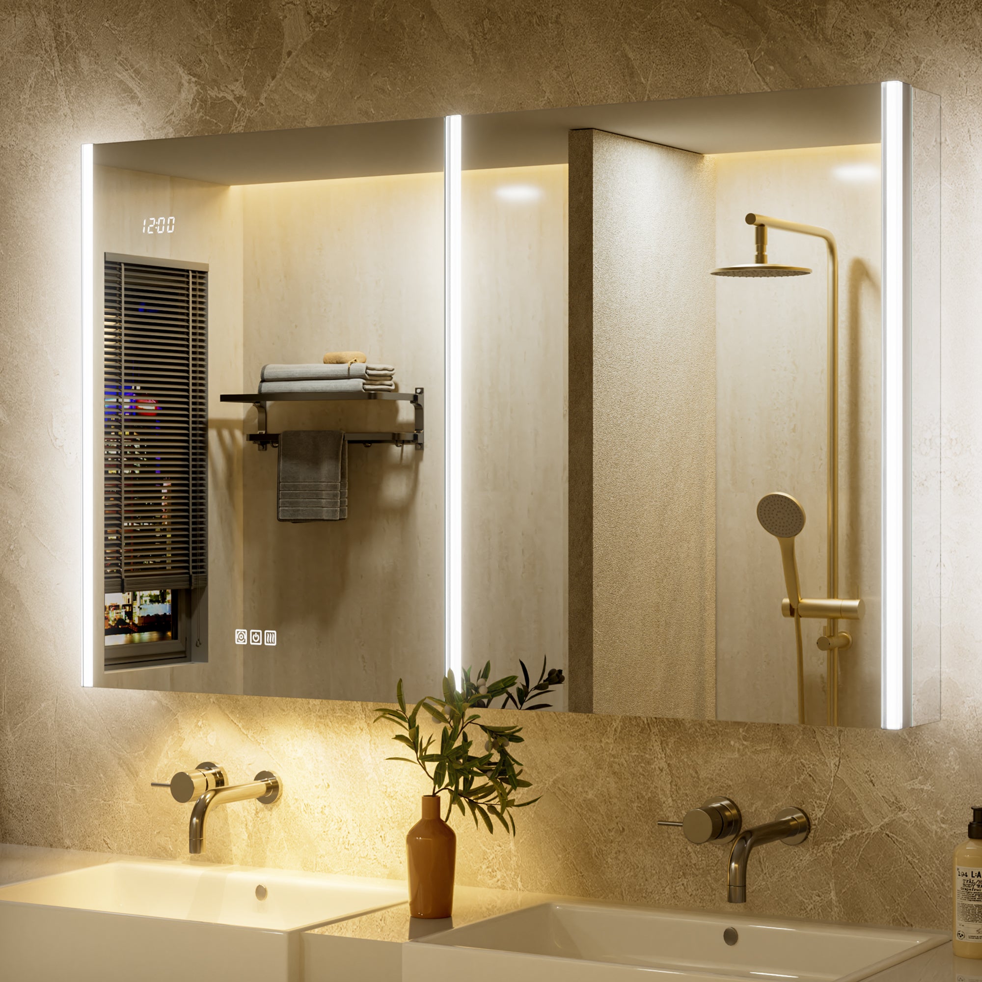 Auralux Core 48x30'' Front-Lit LED Medicine Cabinet Mirror