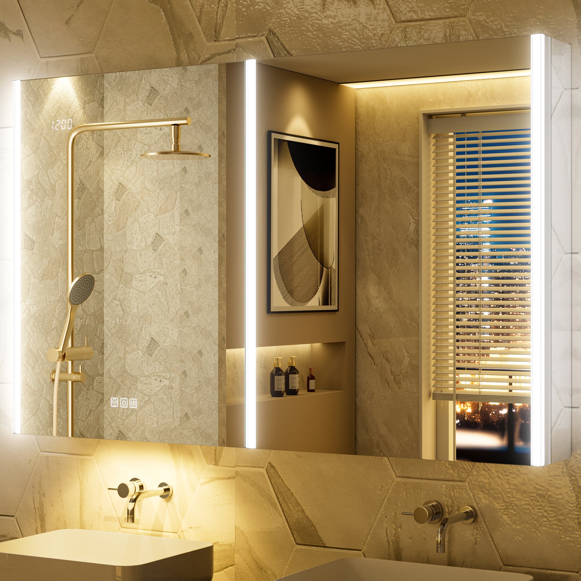 Auralux Pro 48x32'' LED Lighted Medicine Cabinet Mirror